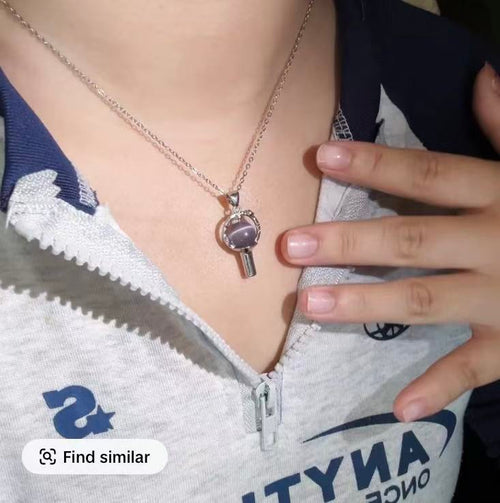 Mini Purple Fan Light Pendant Necklace