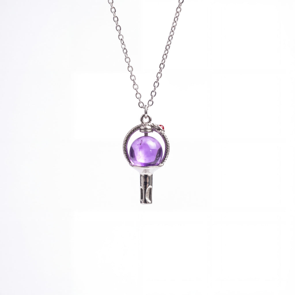 Mini Purple Fan Light Pendant Necklace