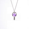 Mini Purple Fan Light Pendant Necklace